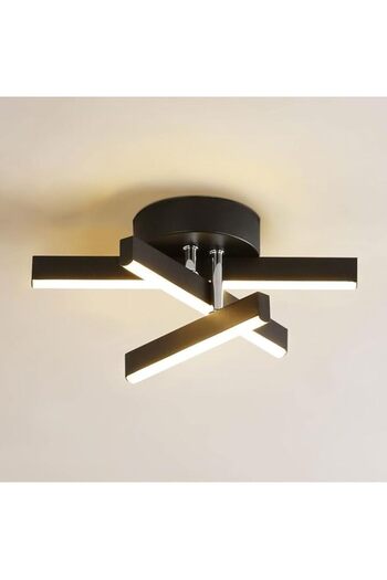 edc Plafoniera LED Negru Moderna 24W, 3 Tipuri De Lumina
