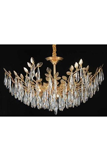 edc Candelaburu Cristal D85cm Auriu Moderna 8xE14