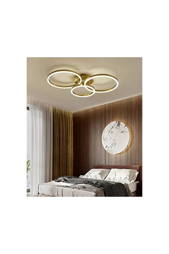 edc LED chandelier 160W Gold 3 circles 50cm+40cm+30cm, WiFi 2.4G remote control 3 lights dimmable