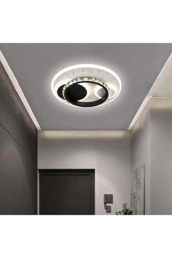 Alista Home Lustra LED cu cristal ARIELLA 30 W, Rotunda, lumina Rece/Calda/Neutra, Negru