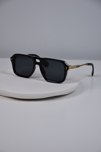 LOOKUP NEW Men's Uv400 Protection Square Rectangle Bone Metal Stainless Sunglasses