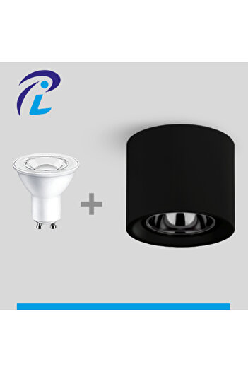 ELECTROPOWER Ceiling Light Cylinder Black Anti-glare + Bulb & Cord