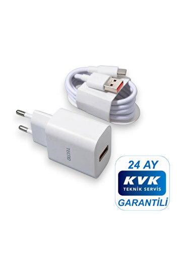 TECNO 33 (WATT) Hızlı Şarj Aleti Adaptörü Kablo Seti %100 Orıjinal ( KVK Teknik Servis Garantili )