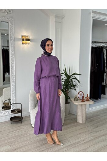 MissWhence Silk Linen Suit Lilac 37000