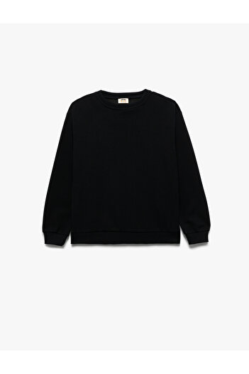 Koton Uzun Kollu Bisiklet Yaka Basic Sweatshirt