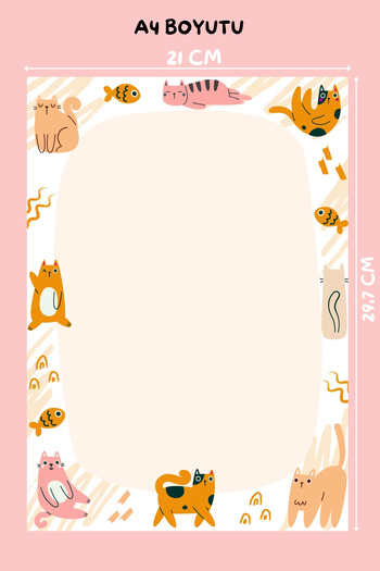 shop Cute Cat Pattern A4 - Notepad, Memo Pad, Notepad, Check List, School Notebook, Planner
