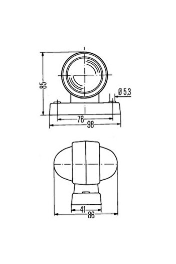 Hella Side marker lamp 2XS 955 031-001, 24V, R5W, red/white