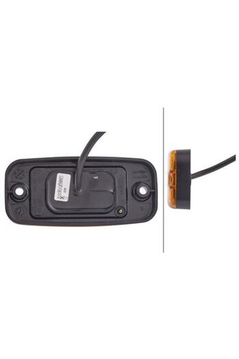 Hella Side marker lamp 2PS 345 600-001, 12V, 0.6W, 111x51 mm, cable 50 cm, orange