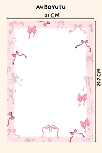 shop Pink Ribbon Patterned A4 - Notepad, Memo Pad, Notepad, Check List, School Notebook, Planner
