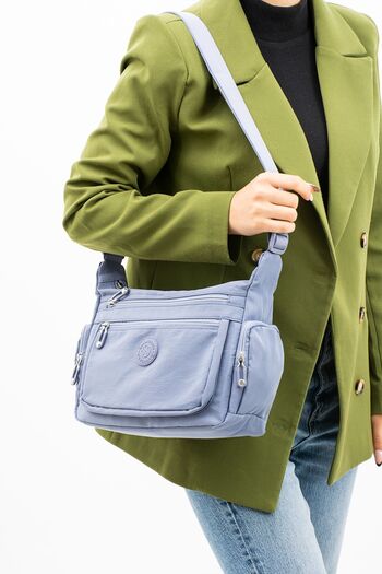 H&D COLLECTİON Geantă de umăr și crossbody căptușită cu curea lungă, cu 7 compartimente, foarte utilă 4005