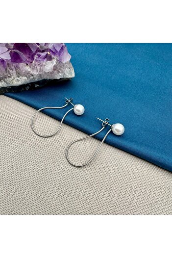 Opia Takı & Aksesuar Steel Pearl Earrings