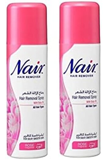 Nair Rose Fragrance Hair Removal Spray by PITTIE, 400ml, Pack of 2