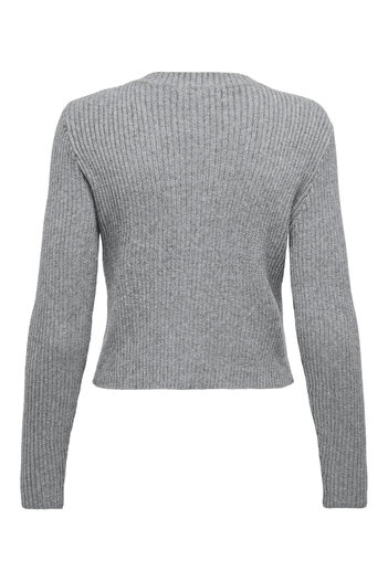 ONLY Onlkatıa Ls Button Gray Women's Cardigan 15311840