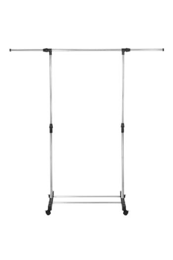 SERSIMO Clothes rack on wheels, adjustable in height and width, made of chromed aluminum, 160x45x150cm