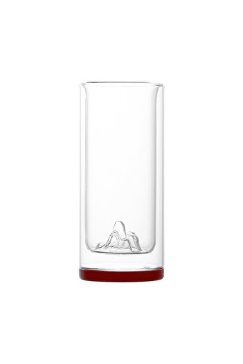 sharpdo 250 ml Glass Wood Bottom Double Layer Mountain View Cup