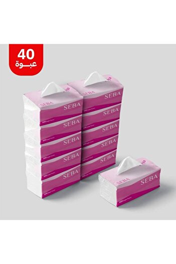 Siba Tissue box, 600 single-ply soft and strong tissues, 40 packs