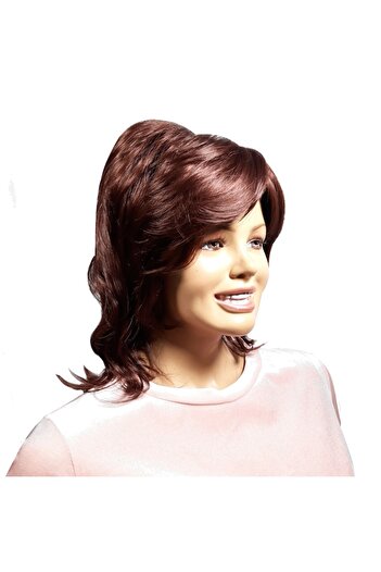 L-line fashion Women's wig, synthetic fiber, with a red look