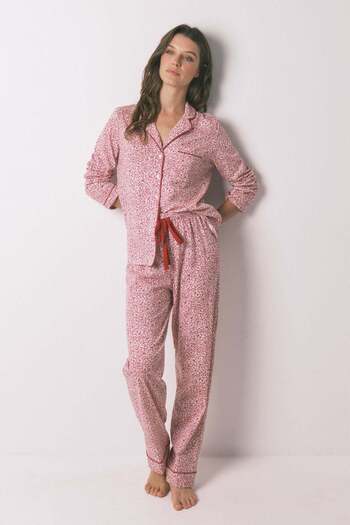 Women'secret Red floral cotton classic pyjamas