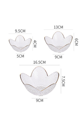 sharpdo 3 Pieces Gold Drawing Glass Plate For Unicorn Lotus Plate