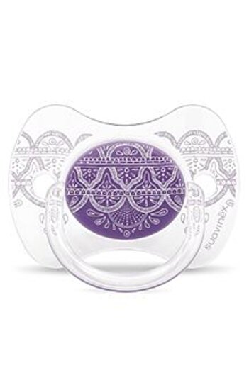 Suavinex Silicone Physiological Pacifier - Purple, Symmetrical Shape, BPA Free for 4-18 Months
