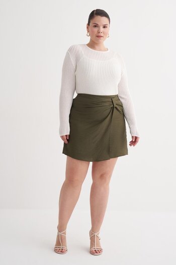 MYLİNE Knot Detailed Shorts Skirt