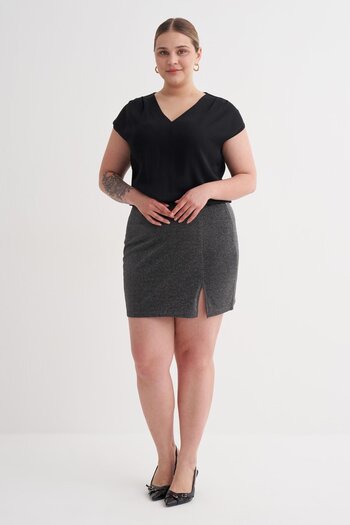 MYLİNE Glitter Slit Mini Skirt