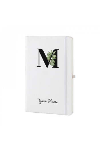 Dekormarket Personalized White Notebook with Initial “M”