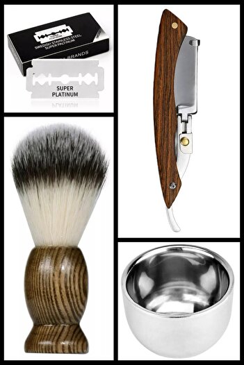 Qualis Razor with U6 Mechanism + F6 Brush + Bowl + 5 Platinum Leaf Razors