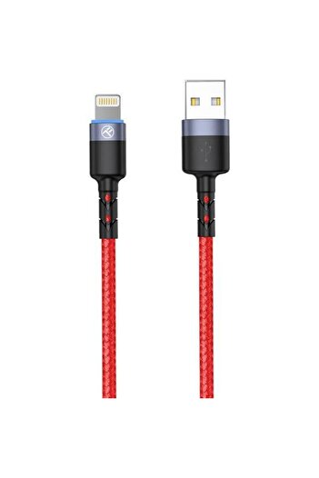 TELLUR Cablu Lightning cu LED, 3A, nailon, 1.2m, rosu