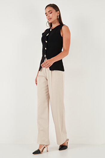 Lela Premium Regular Fit γιλέκο με λεπτομέρεια με κουμπιά στο λαιμόκοψη ΓΙΛΕΚΟ 680YE00043