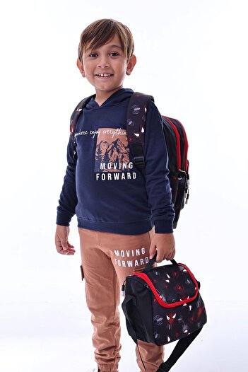ZUZUNGA Spider-Man Themed Boy's School Bag Set (School Bag - Lunch Box - Pen Holder)