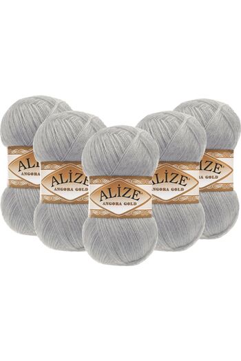 Alize Angora Gold 5 Pack Hand Knitting Yarn 100g X 5 Pieces - Color Code: 21 - Sea Crystal