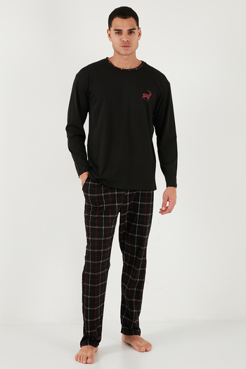 Buratti Pamuklu Regular Fit Bisiklet Yaka Ekoseli Pijama Takımı Erkek PİJAMA TAKIMI 6574001