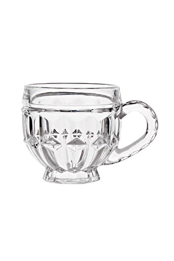 Shuer 200 ML Tumbler With Handle Retro Relief Glass Water Cup