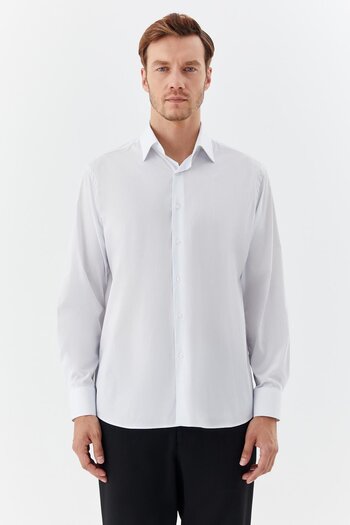Sabri Özel Classic Collar Men's Shirt Blue