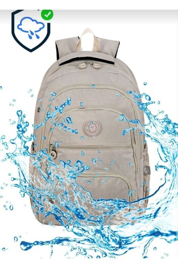 çantamgelsin Luxury Crinkle Fabric High School and Middle School Backpack Monkey Keychain