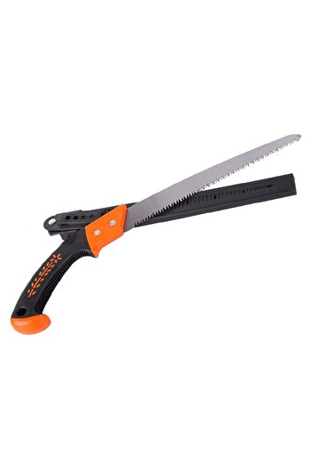 divendi-ro Hand saw, with safety sheath, plastic handle, total length 49cm, blade 30cm, black-orange