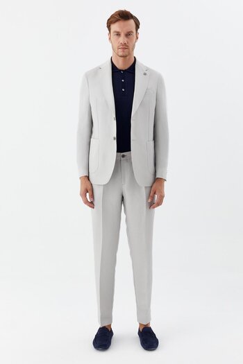 Sabri Özel Linen Blend Suit Stone