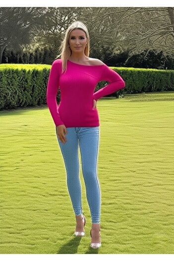 FLEX FASHION New Season Trend Knitwear with Shoulder Details Badi̇ Fujya