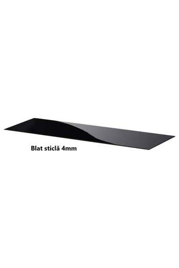 eMobili MACI31 - Console table with black glass, 140 cm, hall table, living room, bedroom - Black - Brown
