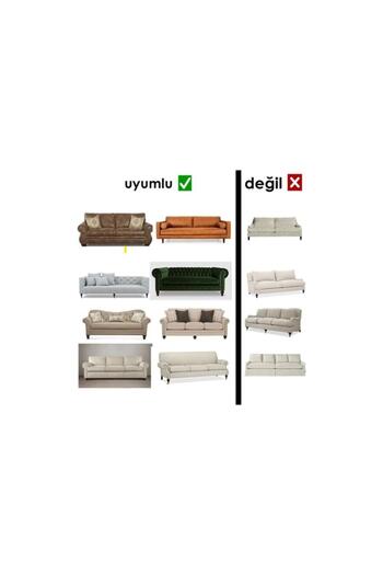 özzade home Tuğla Desen Koltuk Örtüsü 3 Lastikli Kayma Yapmayan Çekyat Kanepe Kılıfı 1 Adet