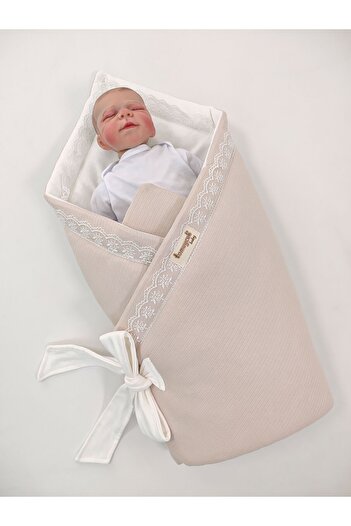 Tomuycuk Lacy Baby Swaddle Blanket 100% Cotton 85X85 cm – Soft & Comfortable / Gift