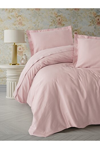 Cotton Box Elegant Satin Double Duvet Cover Set Powder