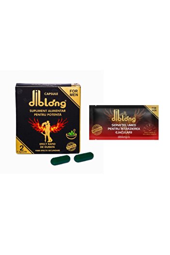 Diblong SET : Premium Capsules, , fast, long-lasting, 1 box-2 pcs + 1 DELAY TOWEL