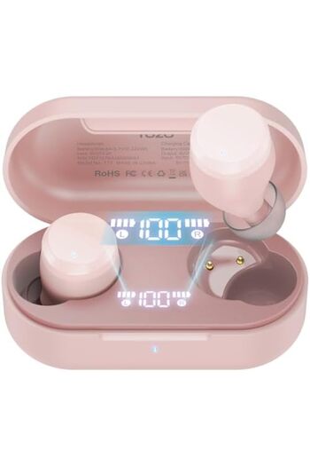 TOZO T12 Wireless Earbuds Bluetooth 5.3 Headphones Built-in ENC Noise Cancelling Mic, 55 Hrs Playtim