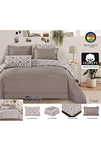 PROMISE Plain double-sided king-size comforter, multi-colored cotton - double - 6 pieces
