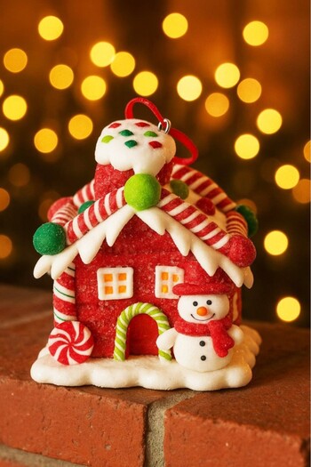 BeySüS Christmas Ornament Decor Snowman Figured Candy House Illuminated