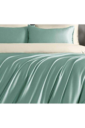 CHIRASO CHIRASO Bedding Set, Shiny SATIN, ELASTIC Sheet 180x200cm, Duvet Cover 200x230cm, 2 Pillowcases