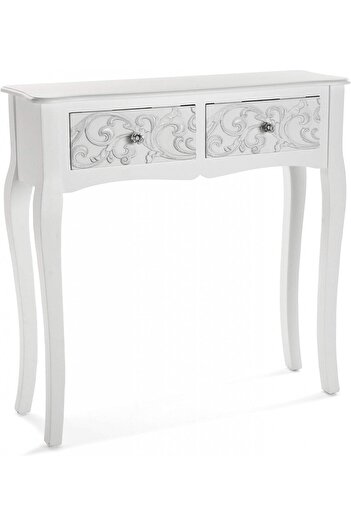 eMobili MAA16 - Console table, 80 cm, dressing table, cosmetics, makeup, make-up vanity - White