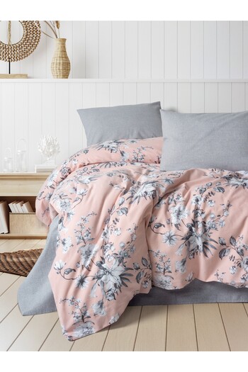 Cotton Box Flannel Single Duvet Cover Set Petit Powder